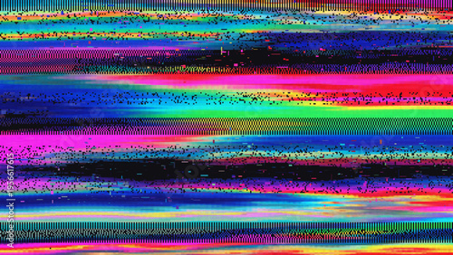 Glitch Error Background with RGB Digital Noise. Distorted Screen