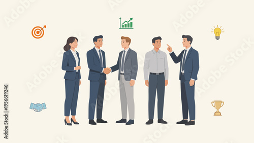 Business team collaboration handshake