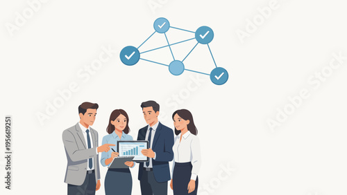 Business team with data chart