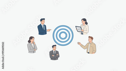 Business team around target