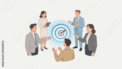 Business team around target