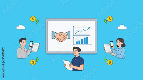 Business deal and financial growth