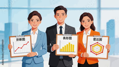 Business team with data charts