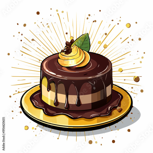 Luxuriöses Schokoladen-Dessert im Fine Dining Stil