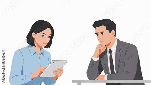 Business meeting with tablet