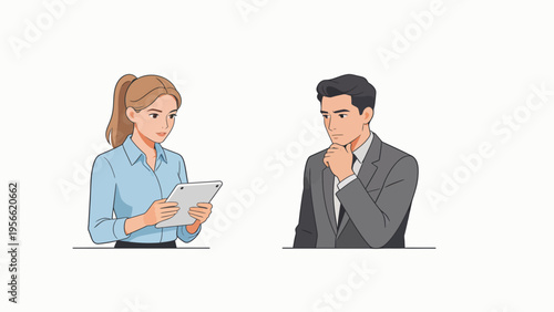 Business meeting with tablet