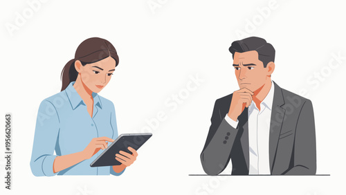 Business meeting with tablet