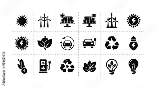 Collection of icons representing various household and outdoor maintenance activities and tools Vector