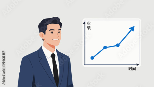 Businessman with performance graph