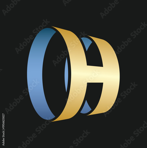 Letter HO Initial logo design