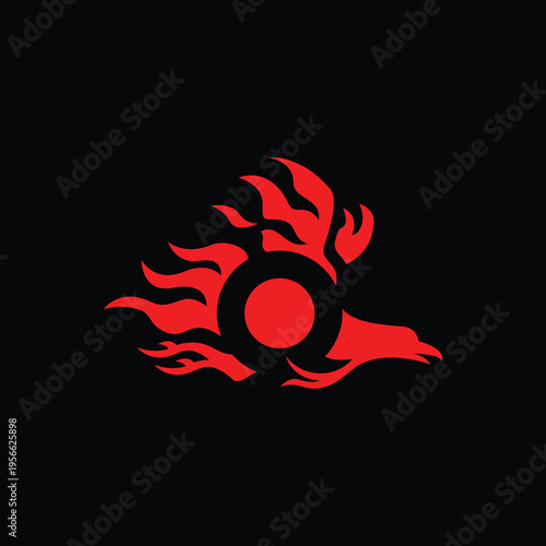Letter Q Fire Phoenix Logo Design.eps