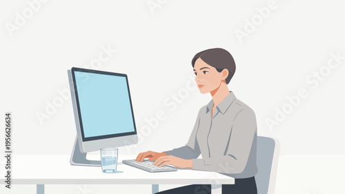 Person working on computer at desk
