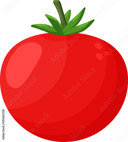 Red tomato clip art isolated on white background, tomatos cartoon infographics, illustration cartoon tomato simple flat