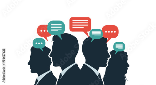 Business people talking in discussion.