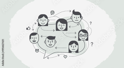 Diverse group of people communicating.