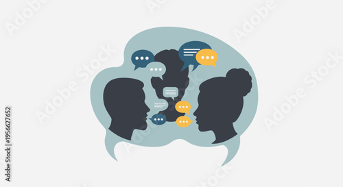 People discussing ideas in meeting.