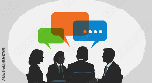 Business people in a meeting discussion.