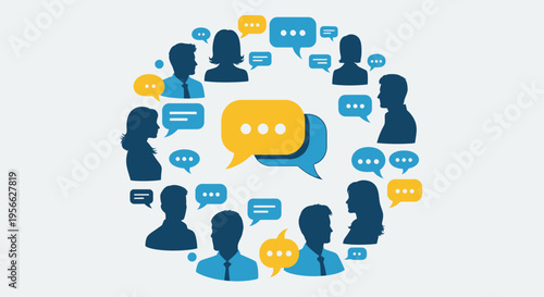 People Communicating in a Group Setting.