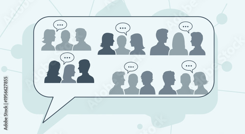 Group of people talking together.