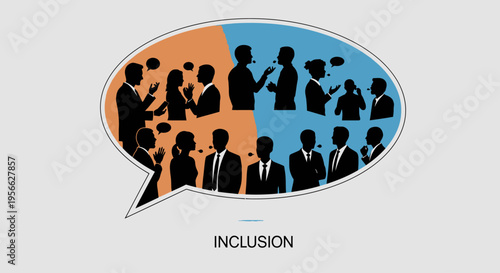 Diverse group of people communicating.