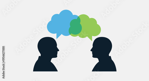 Wallpaper Mural Two people talking in conversation. Torontodigital.ca