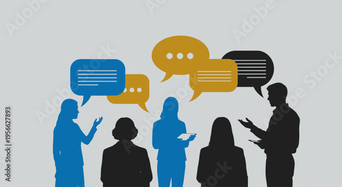 People Communicating in a Group Setting.