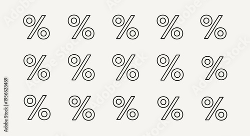Seamless pattern of linear percent signs on light background
