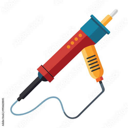 Handheld electronic soldering iron with colorful body for precise circuit board work