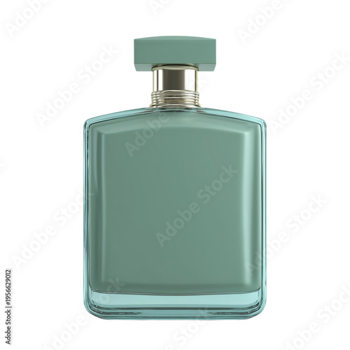 Clear Glass Bottle Holds Green Scent With Simple Design and Small Cap