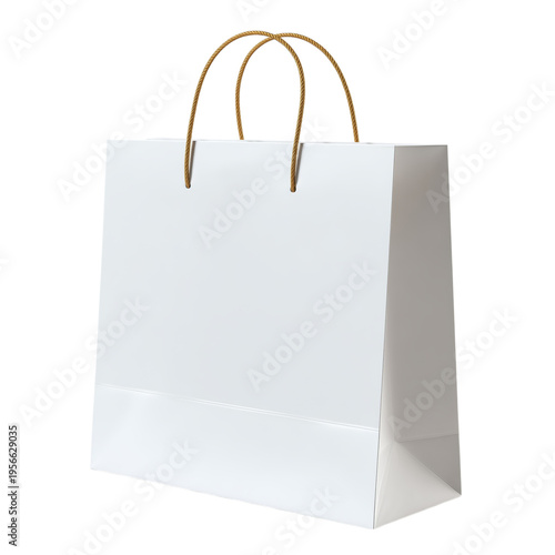 Shopping Bag on a White Background Ready for Packing During a Retail Event