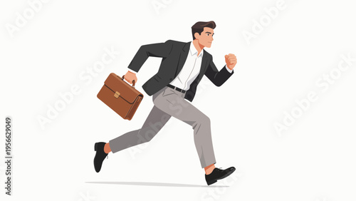 Businessman Running with Briefcase