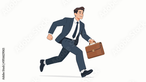 Businessman Running with Briefcase