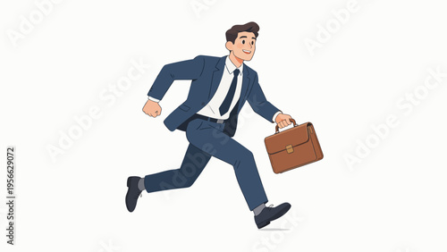 Businessman Running with Briefcase