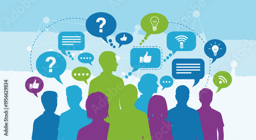 People talking in a group discussion.