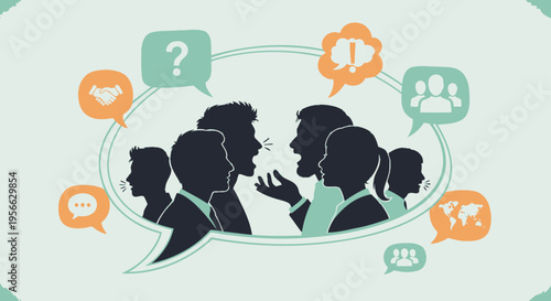 People talking in a group discussion.