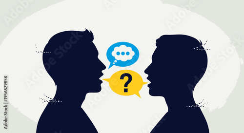 Two men in conversation profile.