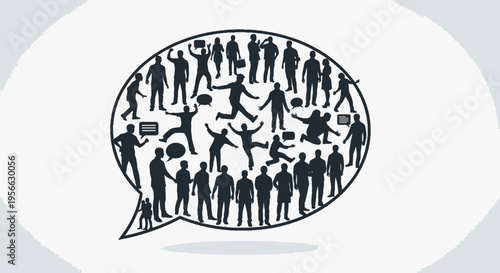 Diverse group of people communicating.