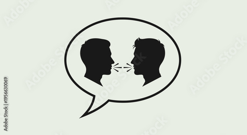 Two people arguing in speech bubble.