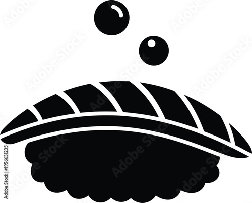 Black sushi icon vector