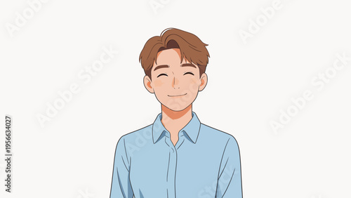 Smiling animated young man