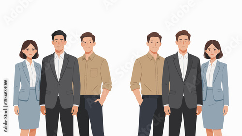 Business team of six people