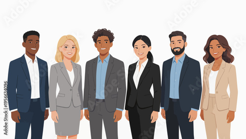diverse business professionals in suits
