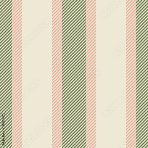 Fashioned background lines vector, pillow texture fabric seamless. Vogue pattern textile stripe vertical in light and green colors.