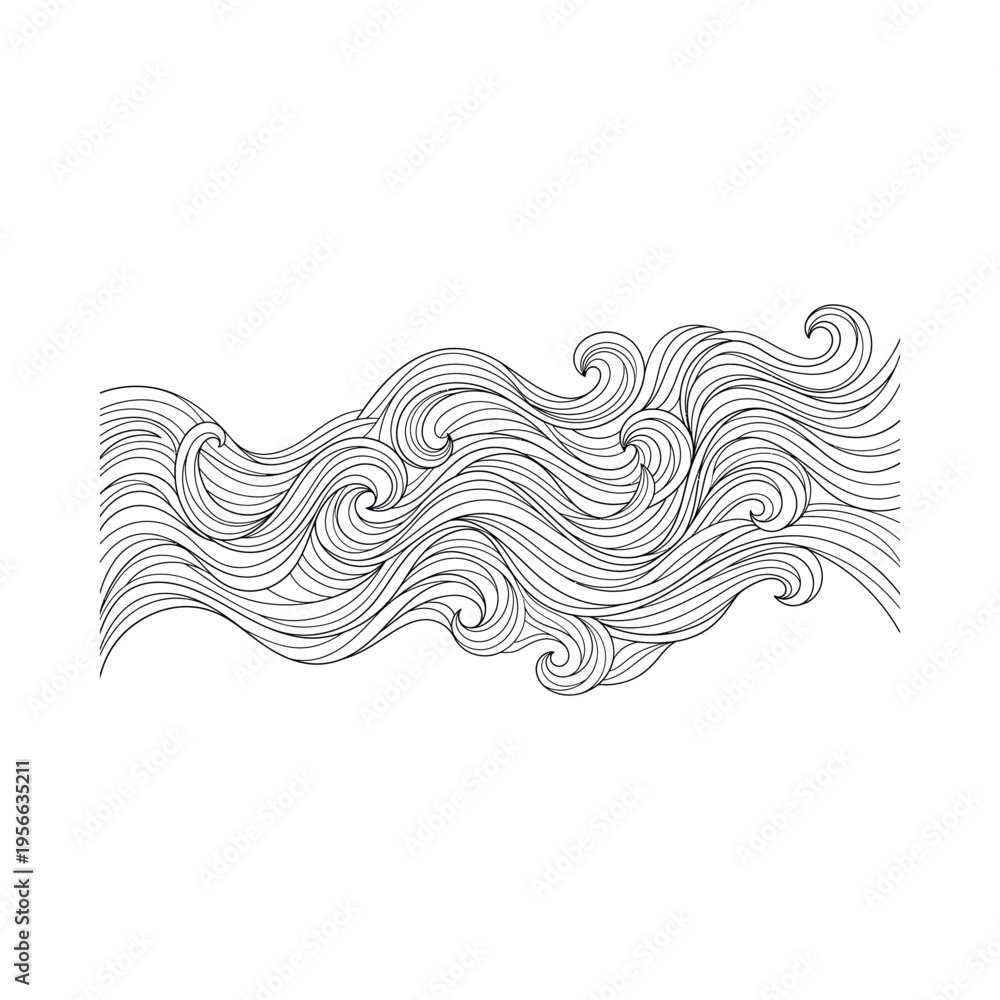 Fototapeta premium Wavy lines in a swirling pattern.