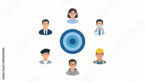 diverse professions around target