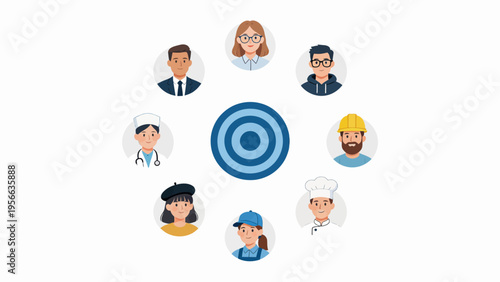 diverse professions around target