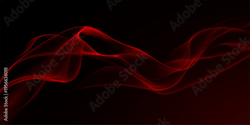 Abstract red smoky design with dynamic swirl against a black background. Expresses energy and motion.