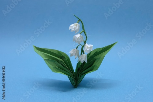 Paper Lily of the Valley Origami Floral Illustration Clean Design