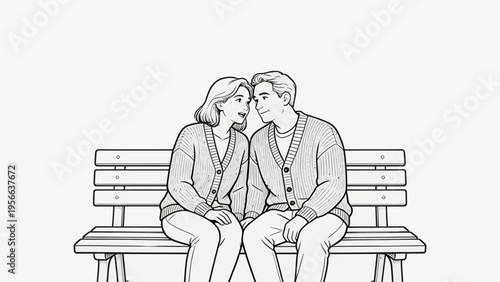 Couple sitting on bench