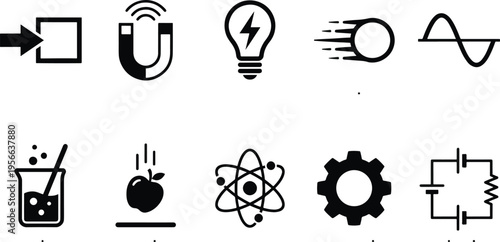 Collection of science and technology icons